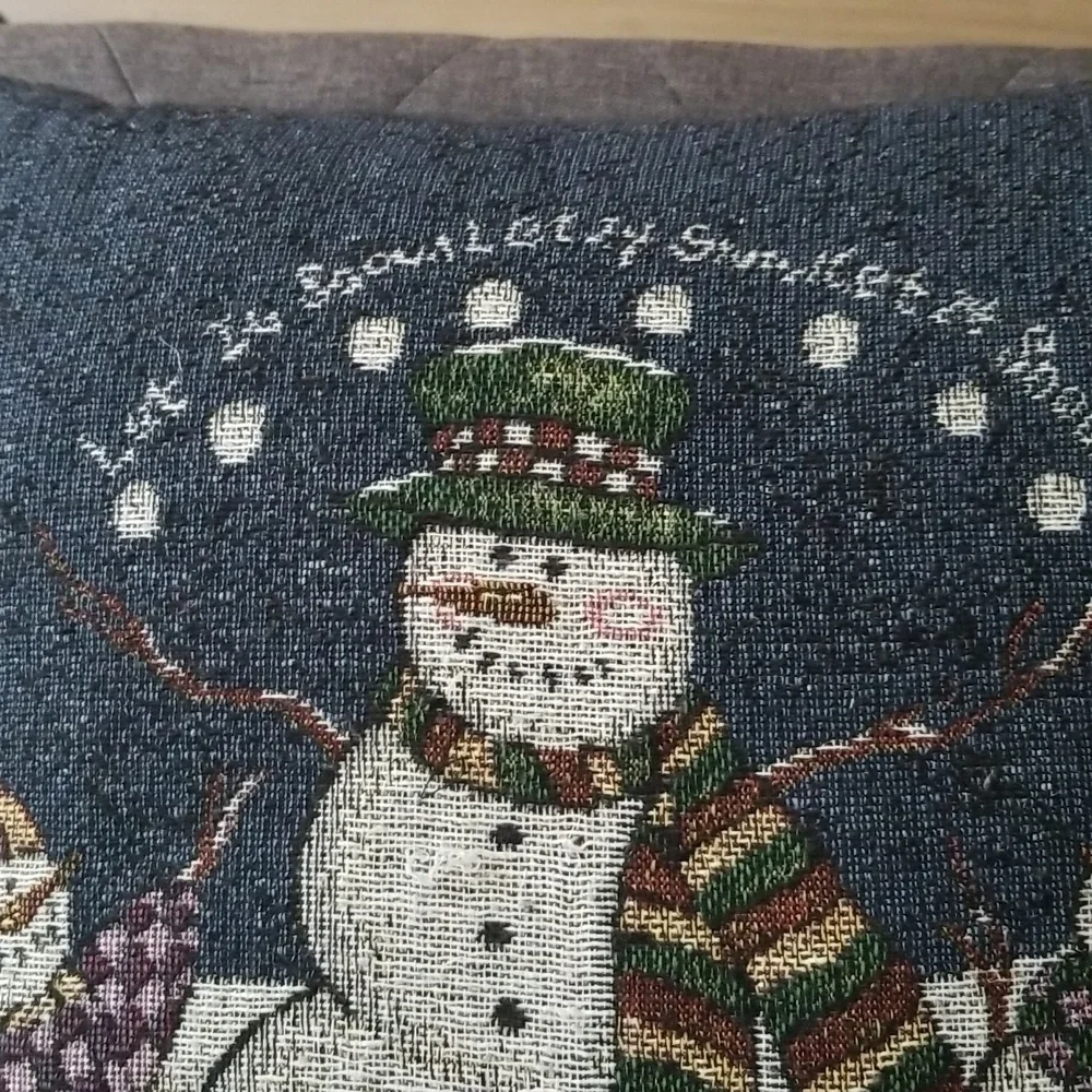 Let It Snow Snowman Holiday Accent Pillow